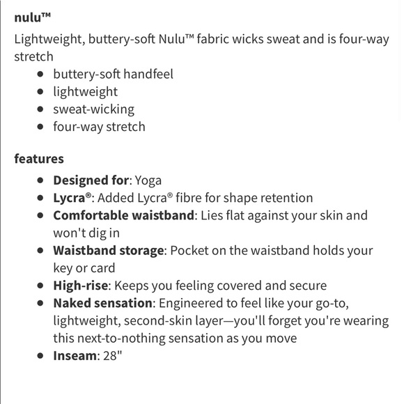 Lululemon Align Pant Full Length *Pocket 28" - Picture 3 of 7